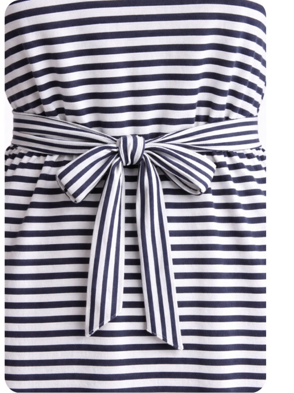 J. Crew XL Striped Tie Waist Navy & White cotton striped Breton Summer Dreas - Picture 6 of 8